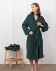 Set of linen waffle robes with towels - Linen Couture Boutique