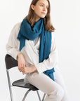 Cornflower Blue linen scarf - Linen Couture