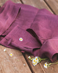 Dark Plum linen tote bag with inside pocket - Linen Couture