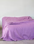 Deep Rose linen bed throw - Linen Couture