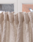 Extra Wide Natural Light Linen Curtain Panel with heading tape - Linen Couture