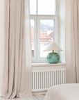 Extra Wide Natural Light Linen Curtain Panel with heading tape - Linen Couture