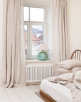 Extra Wide Natural Light Linen Curtain Panel with heading tape - Linen Couture