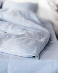 Ice Blue linen bedding set with zipper - Linen Couture