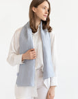 Ice Blue linen scarf - Linen Couture