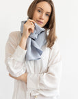 Ice Blue linen scarf - Linen Couture