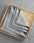 Light Grey linen napkins set - Linen Couture