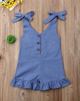 Linen Romper with Ruffles for Kids - Linen Couture