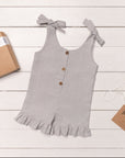Linen Romper with Ruffles for Kids - Linen Couture