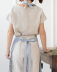 Moss Green linen apron - Linen Couture