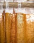 Mustard linen curtain with multifunctional heading tape - Linen Couture