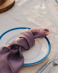 Mustard linen napkins set with tassels - Linen Couture
