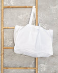 Natural Light linen beach bag with pocket - Linen Couture
