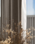 Natural linen curtain with blackout, tabs - Linen Couture