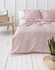 Pale Pink linen pillowcase with ties - Linen Couture
