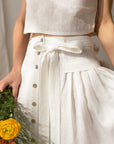 Taormina Linen Crop Top and Midi Skirt Set - Linen Couture