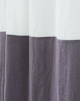 White and Pastel Plum linen curtains with tabs, two tones - Linen Couture Boutique
