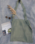 Safari Green crossbody linen bag - Linen Couture Boutique