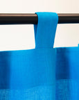 Sky Blue linen curtain with tabs - Linen Couture Boutique