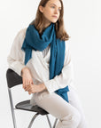 Sky Blue linen scarf - Linen Couture Boutique