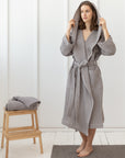 Set of linen waffle towels and robes with hoodie - Linen Couture Boutique