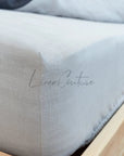 Asphalt and Light Grey double sided linen bedding set, two tones - Linen Couture