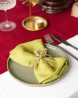Christmas Pear Linen Dinner Napkins - Linen Couture