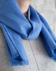 Cornflower Blue linen scarf - Linen Couture