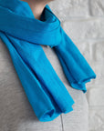 Cornflower Blue linen scarf - Linen Couture