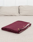 Dark Plum and Pale Pink double side linen bedding set, two tones - Linen Couture