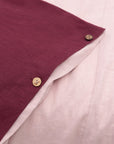 Dark Plum and Pale Pink double side linen bedding set, two tones - Linen Couture