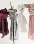 Dark Plum linen scarf - Linen Couture