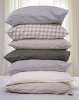 Deep Rose linen pillowcase with ties - Linen Couture