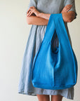 Deep Rose linen tote bag with inside pocket - Linen Couture