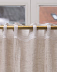 Extra Wide Natural Light Linen Curtain Panel with heading tape - Linen Couture