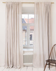 Extra Wide Natural Light Linen Curtain Panel with heading tape - Linen Couture
