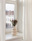 Extra Wide White Linen Curtain Panel with Tab Top - Linen Couture