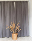 Grey linen curtain with multifunctional heading tape - Linen Couture