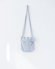 Honey Linen Shoulder Bag with Coconut Buttons and Adjustable Strap - Linen Couture