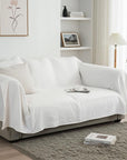 White Linen Couch Cover: Handmade Stonewashed European Linen Slipcover