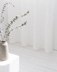 Light Grey linen curtain with grommets - Linen Couture