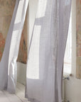 Light Grey linen curtain with multifunctional heading tape - Linen Couture