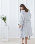 Light Grey linen robe - Linen Couture