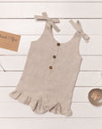 Linen Romper with Ruffles for Kids - Linen Couture