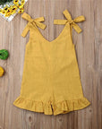 Linen Romper with Ruffles for Kids - Linen Couture