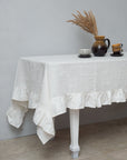 Linen Tablecloth with Ruffles - Linen Couture