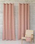 Melange Burgundy linen curtain with grommets - Linen Couture