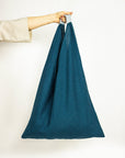 Moss Green linen triangle bag - Linen Couture