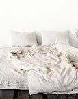 Natural Light linen bedding set with ties - Linen Couture