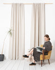Natural Light linen curtain with multifunctional heading tape - Linen Couture